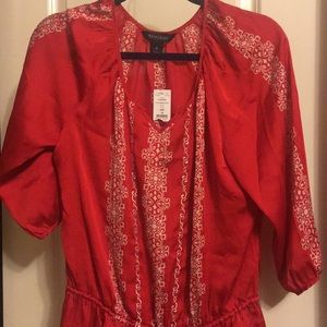 White House & Black Market red silky top